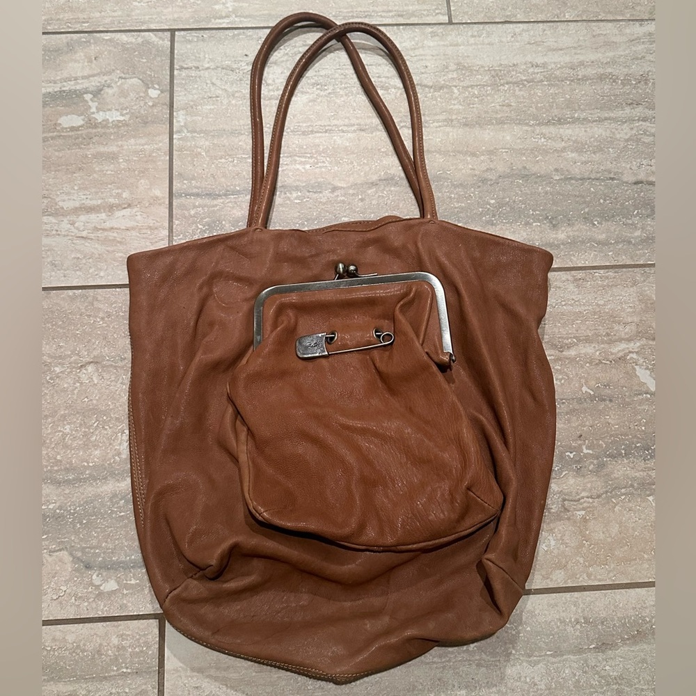 COPY - Sissi Rossi Brown Leather Safety Pin Shoulder Bag